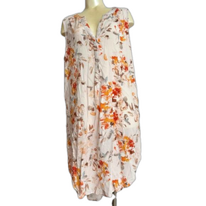 Cupio Midi Beautiful Floral Print Sleeveless Summer Vacay Dress